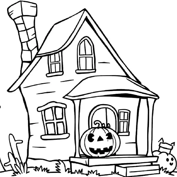 Haunted House coloring page