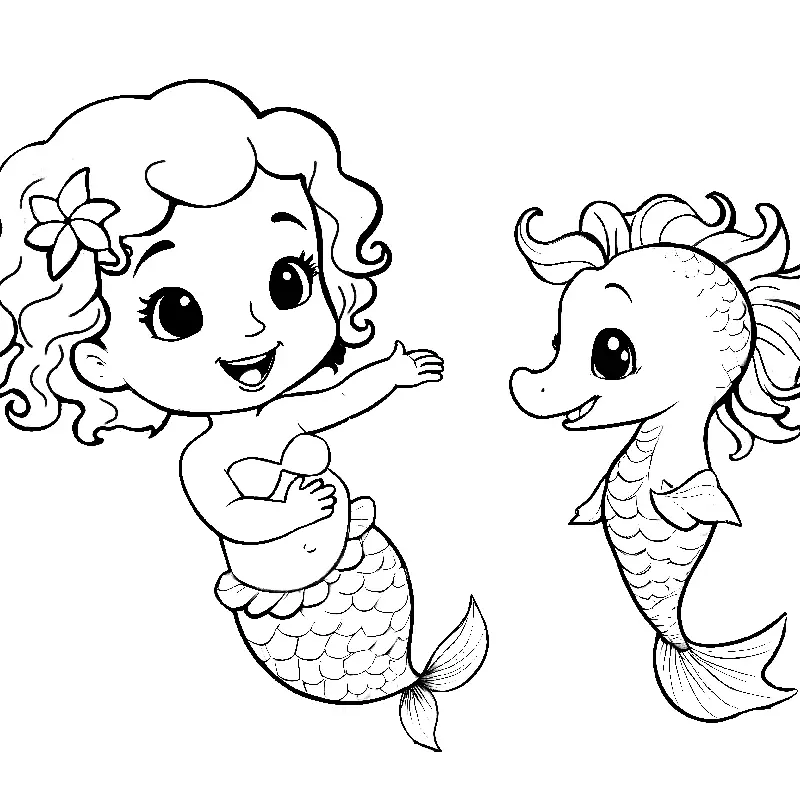 Mermaid coloring page