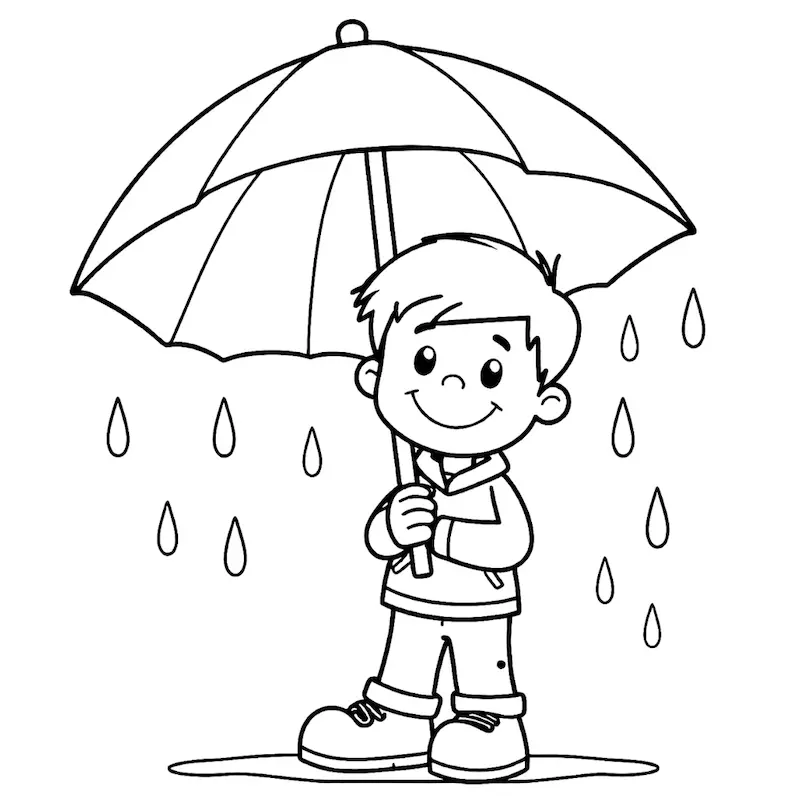 Rain coloring page