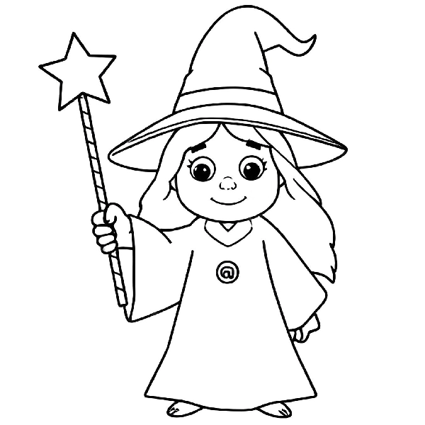 Witch coloring page