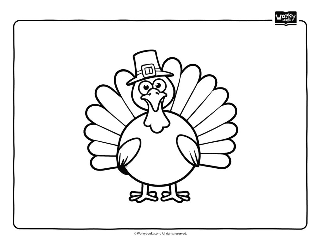 Smiling Turkey coloring Page