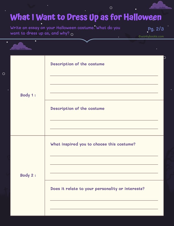 Halloween writing prompt worksheet