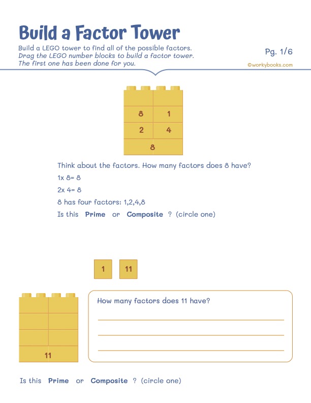 Worksheet resource on factor pairs