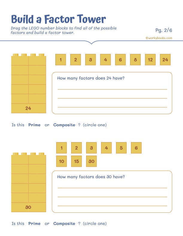 Practice Worksheet on factor pairs