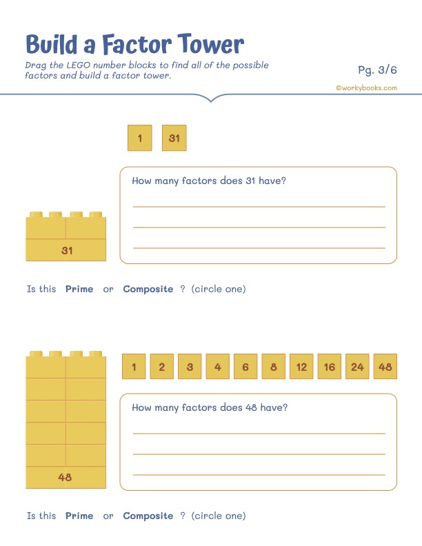 Worksheet on factor pairs