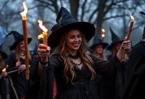 Celtic people celebrating Halloween