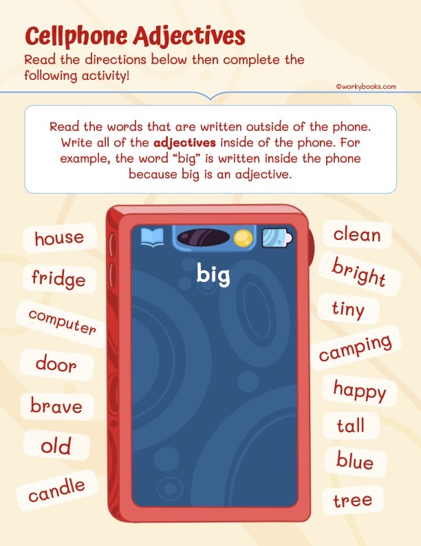 Adjectives Grade 1 worksheet