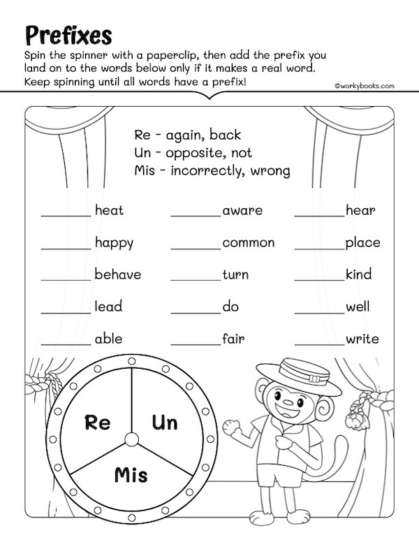 Grade 1 Prefix and Suffix Worksheet