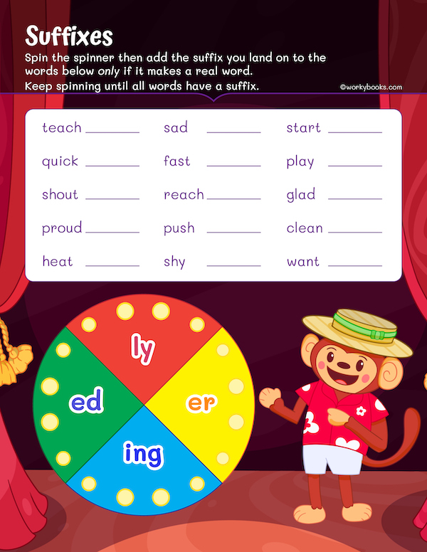 Grade 1 worksheet on Suffix 