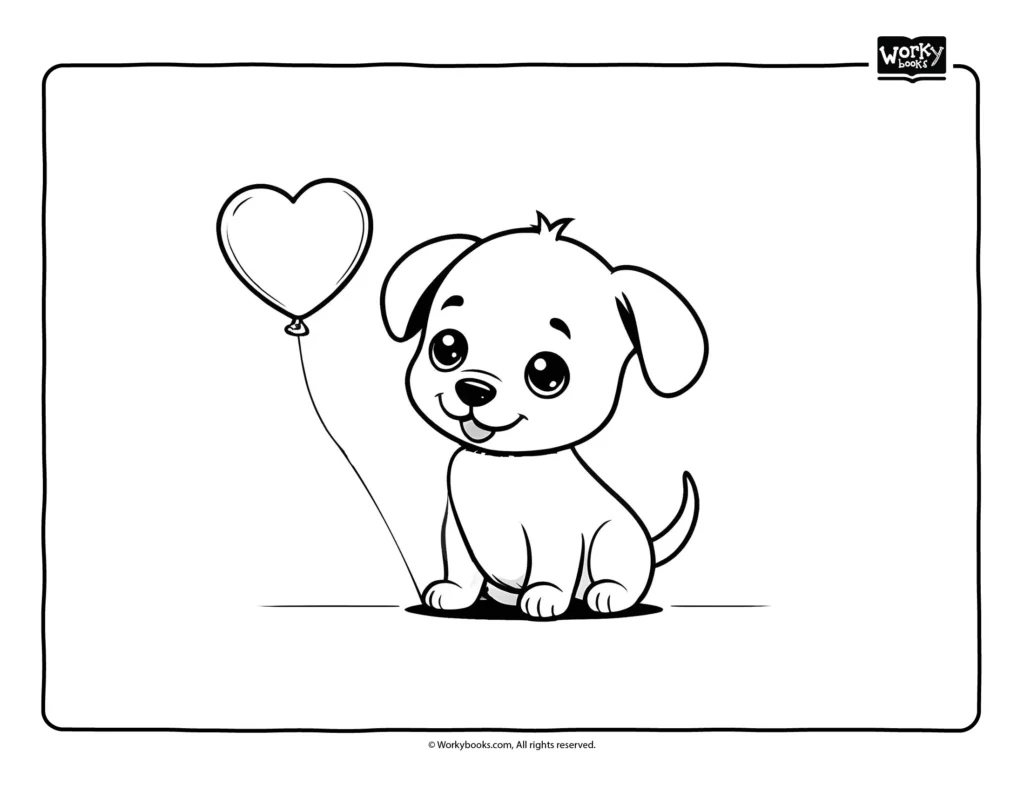 Cute puppy coloring page