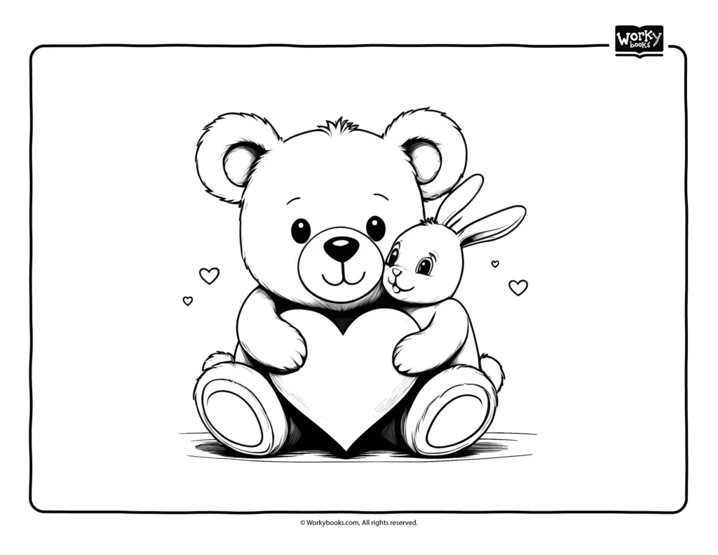 Cute teddy bear coloring page