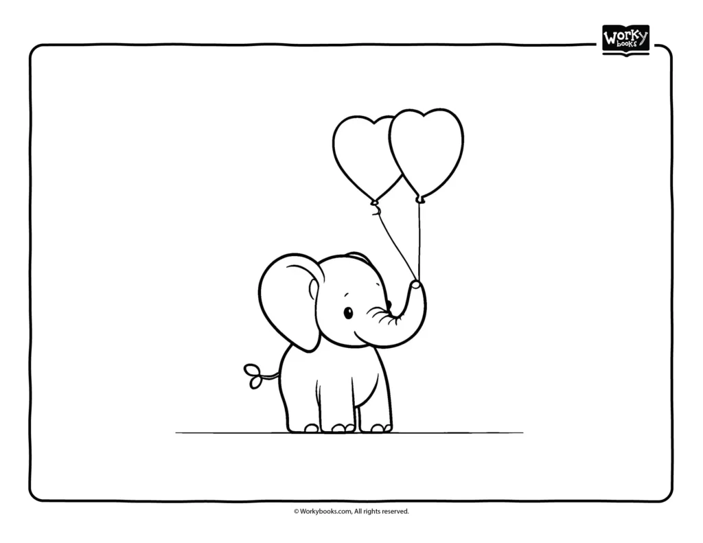 Cute elephant coloring pages