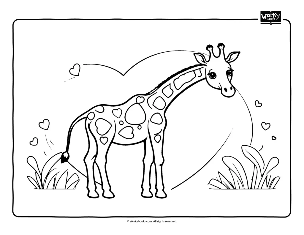 Cute giraffe coloring page